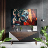 Harley Quinn Brushed Aluminum Dibond Wall Art.